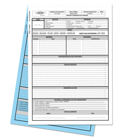 Liasses 2 feuillets format A4 Autocopiant