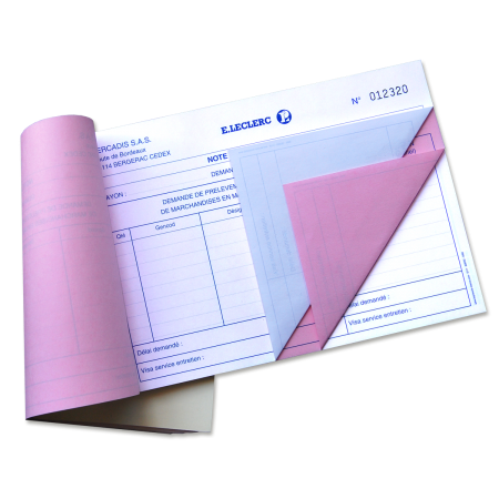 Carnets 2 feuillets format A5 Autocopiant